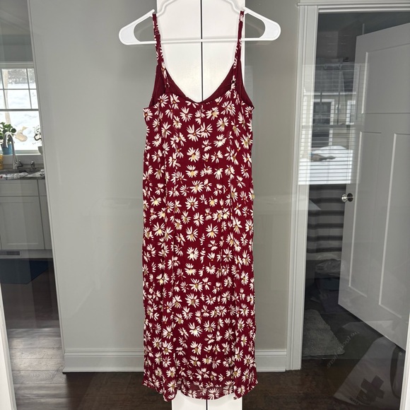 NWT J. Crew Collection Slip Dress Daisy-print Chiffon Burgundy Red - Picture 3 of 6